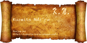Kuzmits Nóra névjegykártya
